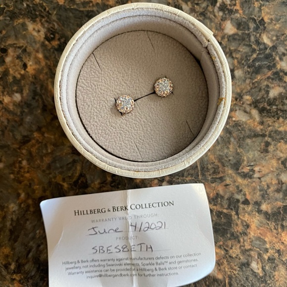 Hillberg & Berk 8mm Sparkle Ball Earrings-Ethereal - Picture 2 of 3